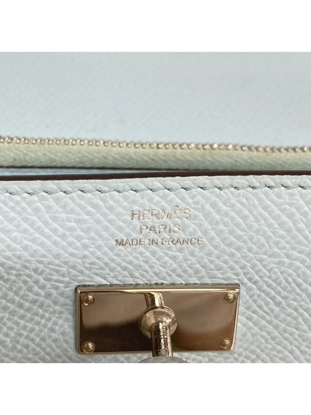 Hermes Wallet Kelly Veau Epsom Blue Zephyr Silver